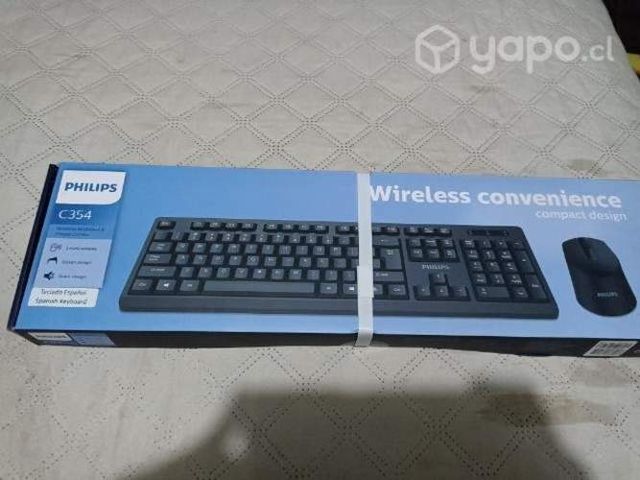 Teclado y mouse inalambrico philips c354 sellado