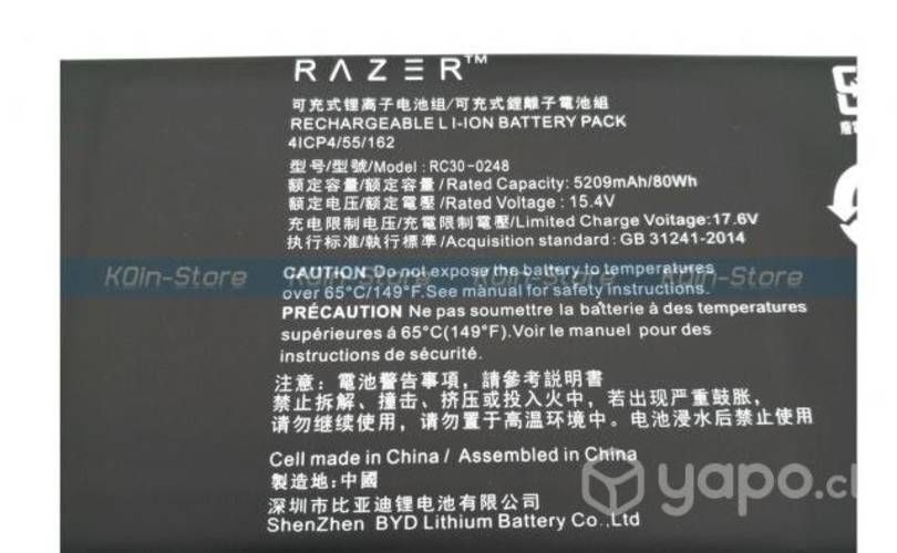 Bateria Razer RC30-0248 para Blade 15 2018 RZ09-02