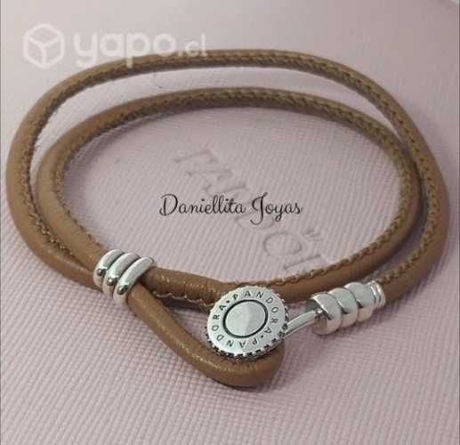 Pulseras Pandora cuero y Plata