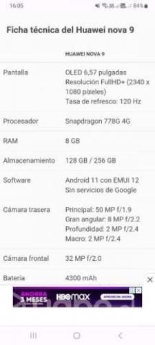 celular huawei Nova 9