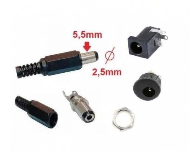 Enchufes Macho Y Hembra 5,5 Mm / Plug & Jack ( Pac