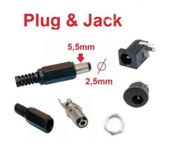 Enchufes Macho Y Hembra 5,5 Mm / Plug & Jack ( Pac