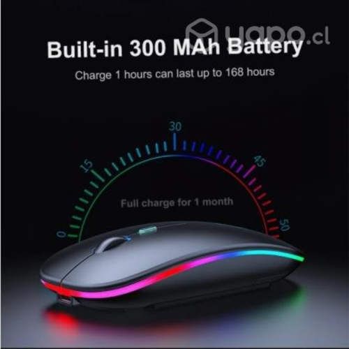 Mouse Inalámbrico, Bluetooth RGB Recargable