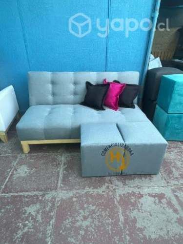 Futon cama con paras de madera- en distintos color