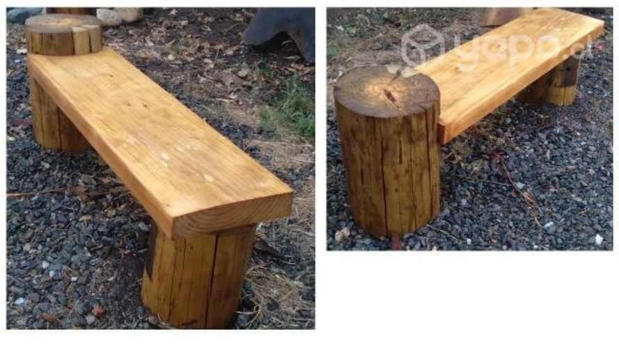 Banca oregon 1.20Mx27x2.5&quot; base troncos