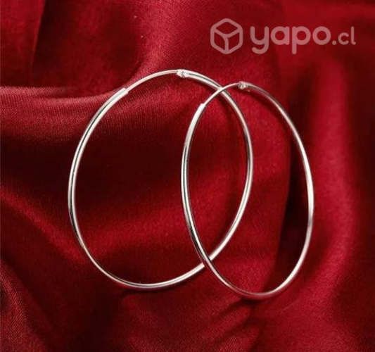 Argollas grandes de plata 925