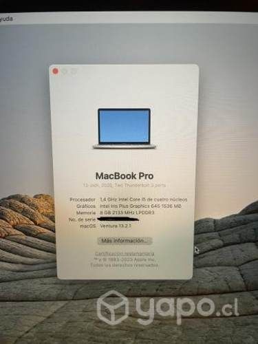MacBook Pro I5- 256gb 2020