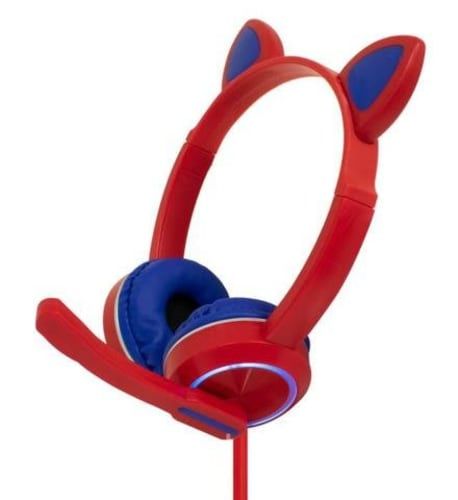 Audifonos gamer luz LED1 gatito cable 1,20 mt 3,5