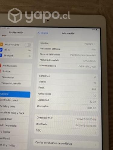 Ipad 8va generación 32 gb