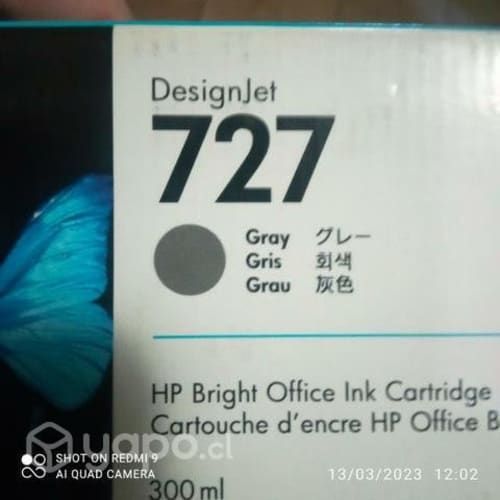 Tintas HP 727 colores originales de 300ml