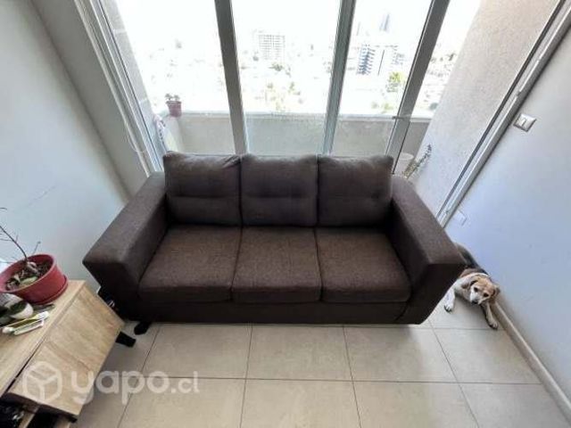 Sofá 3 cuerpos café