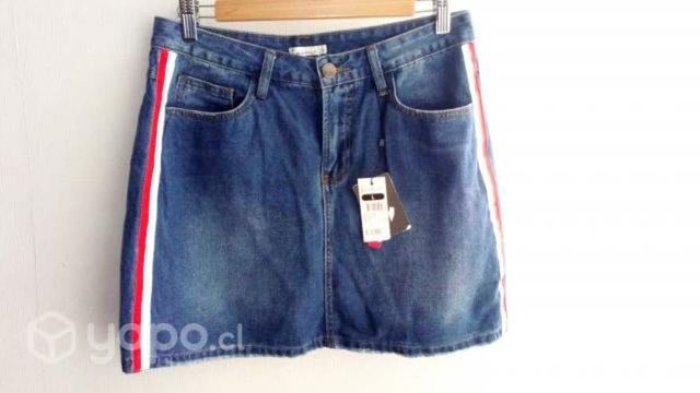 Mini falda mezclilla talla l marca freedom nueva