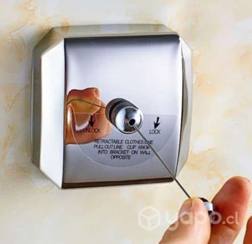 Tendedero Retractil Ropa Colgador Logia Acero Inox