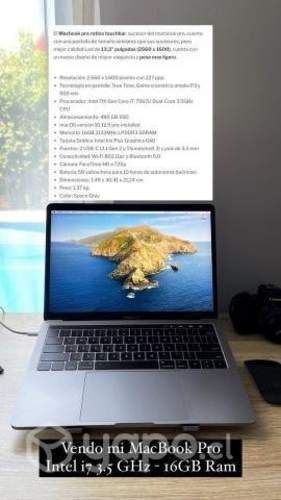 MacBook Pro 13 inch Intel i7 3,5 GHz - Ram 16Gb