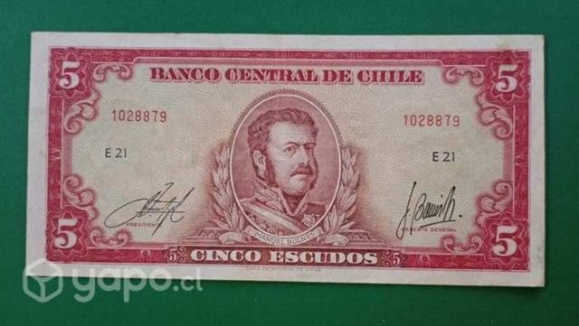 Billete chileno 5 Escudos