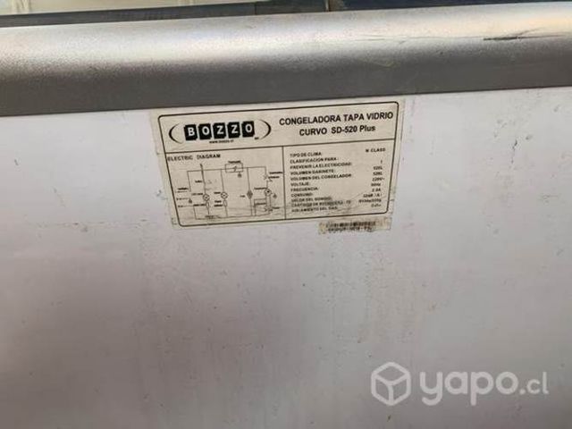 Congelador bozo tapa vidrio