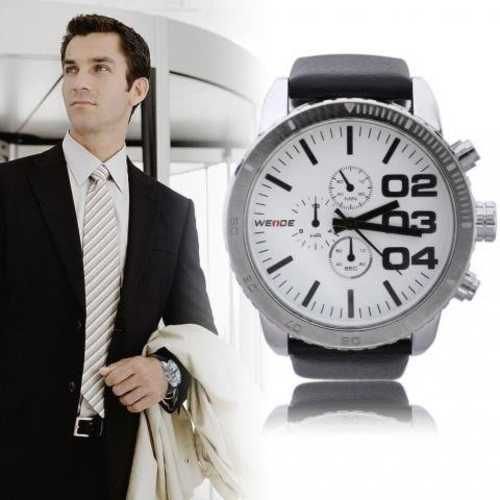 Reloj Weide Plata analógico diseño elegante