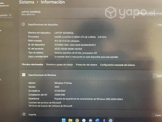 Acer Nitro 5 i5-9300H 16GB RAM GTX 1650