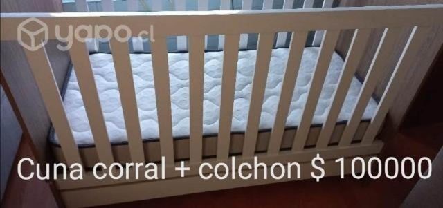 Cuna corral 3 funciones mas colchón