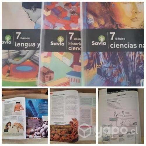 Libros colegio.Ed SM proyecto Savia 7 basico