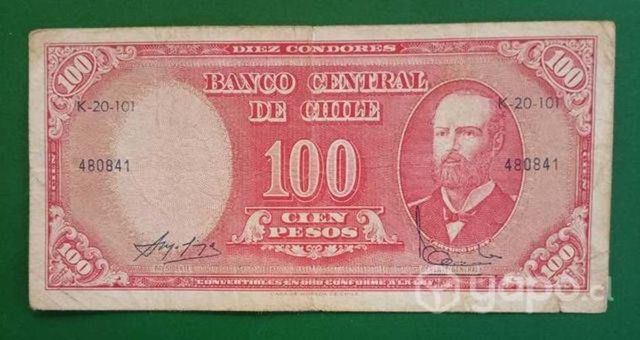 Billete chileno 100 Pesos