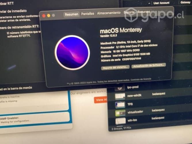 MacBook Pro 13' 2015 Retina 16Gd Ram