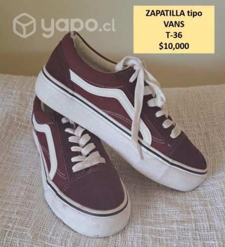 Zapatillas burdeos tipo vans