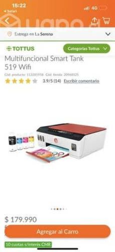 Impresora HP smart tank 519 NUEVA