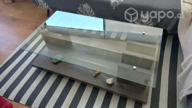 Mesa de centro en madera y vitrio