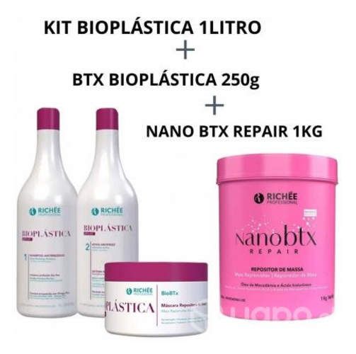Kit Bioplástica Richée Alisado 1 L + Btx 250g + Na