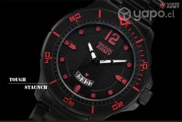 Reloj Shark Army de electroplaca negra 3 bar