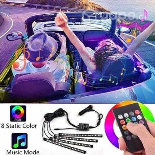 Kit 4 Luces Led Interior Auto 12v Multicolor Senso