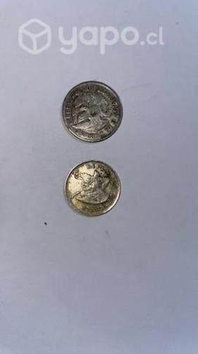 Lote Monedas antiguas plata chile