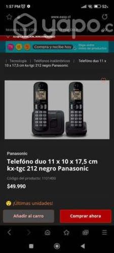 Teléfono inalámbrico Panasonic