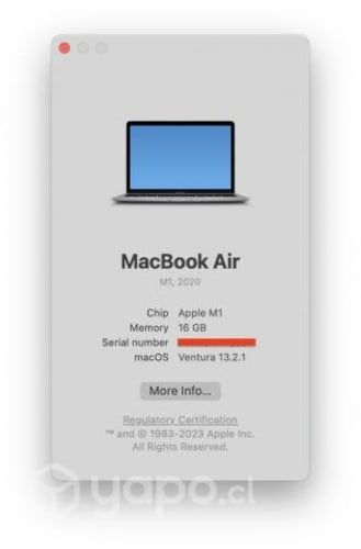 Apple Macbook Air M1 16GB RAM 1TB SSD