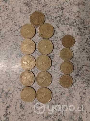 Monedas 10 pesos libertad y 1 peso antiguas