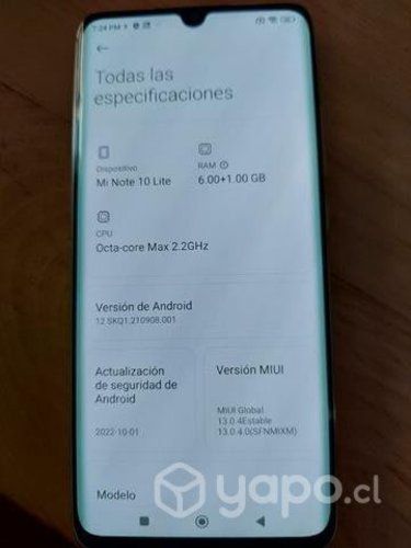 Celular xiaomi mi note 10 lite