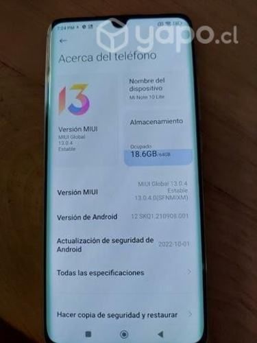 Celular xiaomi mi note 10 lite