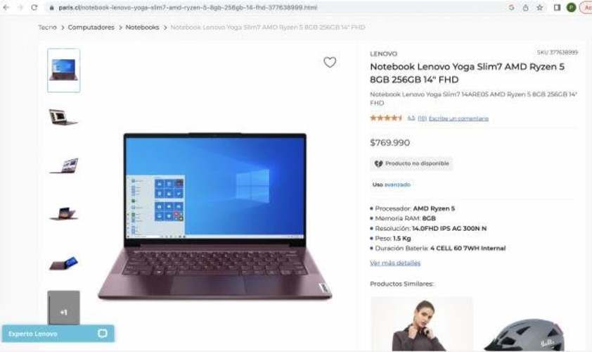 Notebook Lenovo Yoga Slim7 AMD Ryzen 5