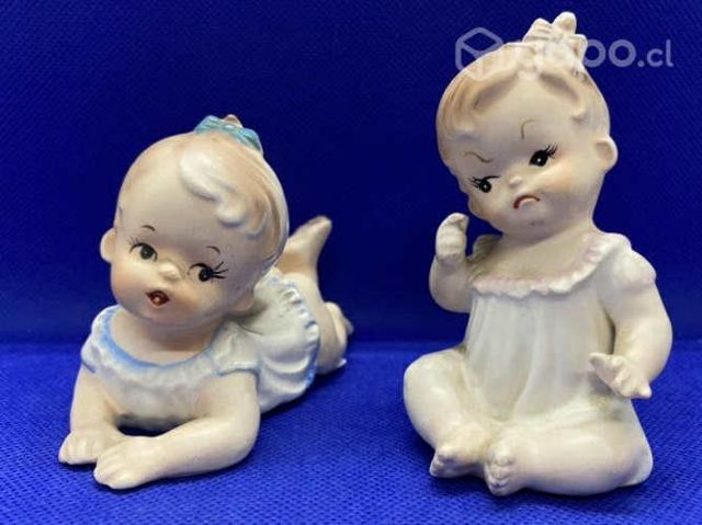 Antiguo par Biscuits japoneses Quipy Doll c 1930
