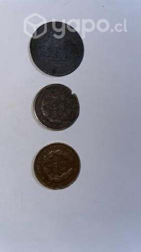 Lote monedas antiguas cobre chile