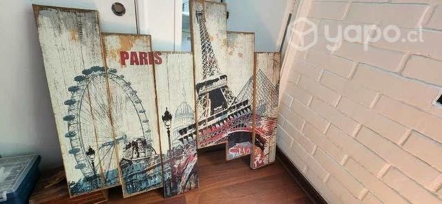 Cuadro en tela pintada con motivo de París