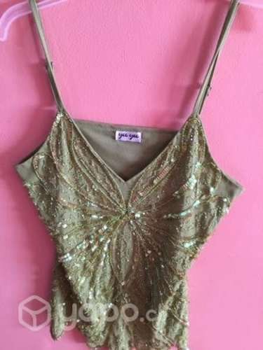 Polera de fiesta verde talla s