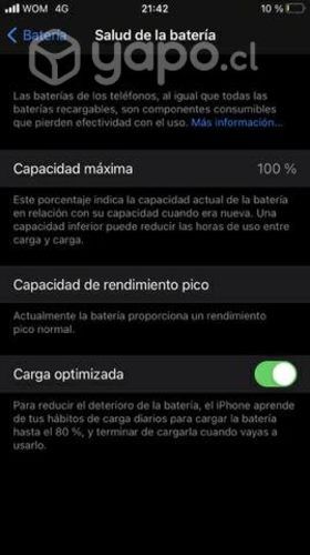 IPhone 7 normal al 100% la batería