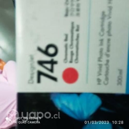 Tinta hp 746 chromatic red original de 300ml