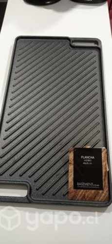 Plancha grilla de hierro nueva 46x26