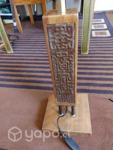 Lampara de pie , bronce / madera, antigua
