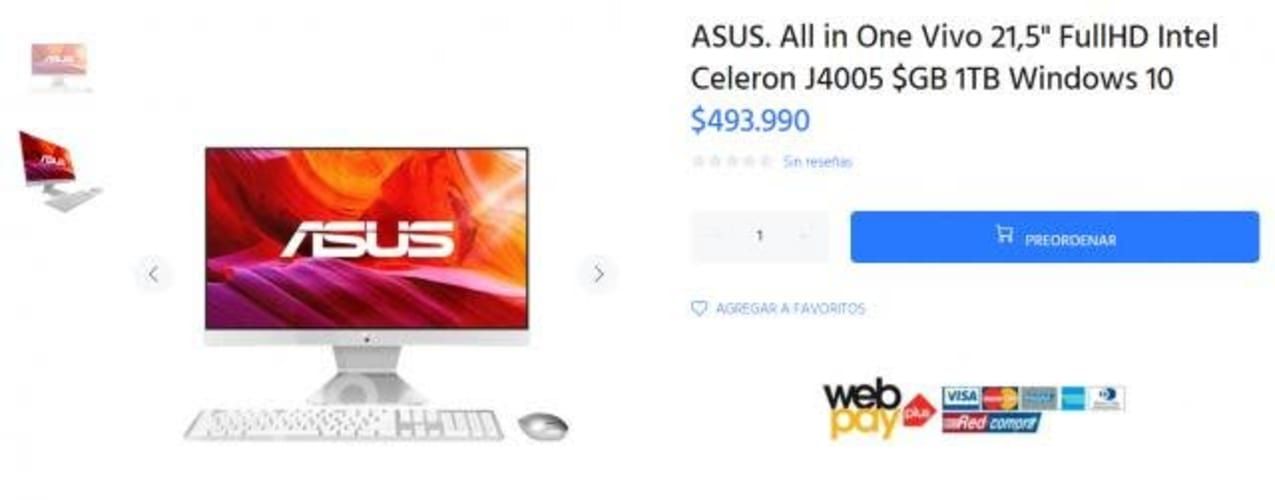 ASUS. All in One Vivo 21,5" 1TB