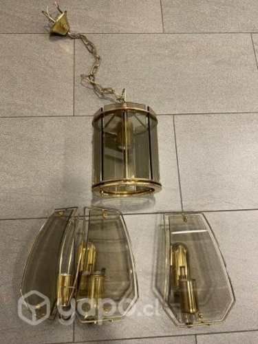 Antiguas lamparas apliques de bronce