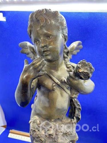 Antigua escultura europea en bronce sólido c 1900